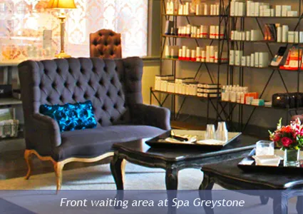 Front waiting area at Spa Greystone